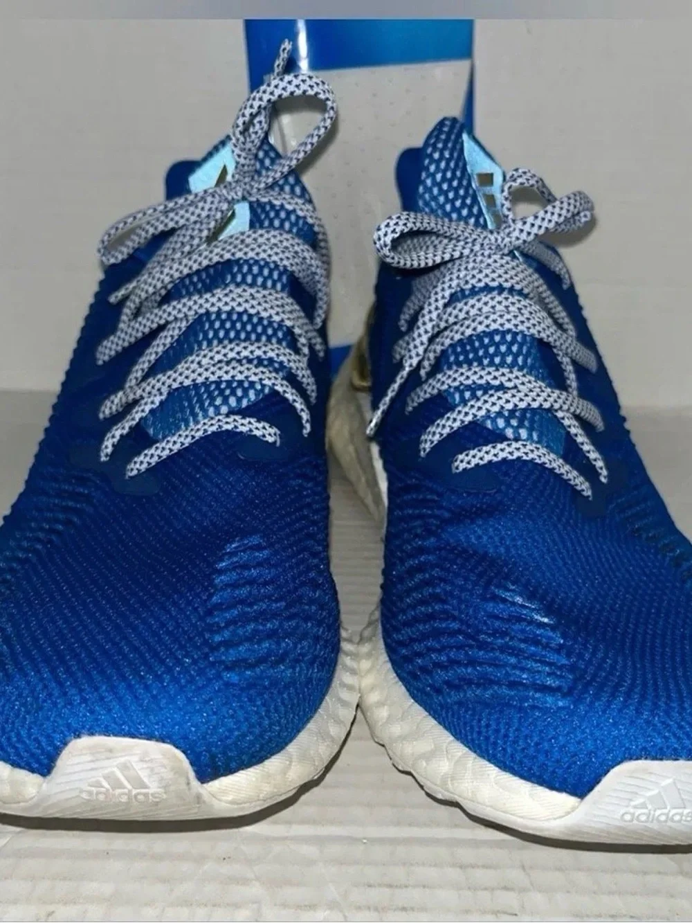 Adidas Alphaboost Running Shoes Mens 11.5 G54130 Gold Metallic Royal Blue